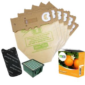 Kit sacchetti folletto vk 130 - 131 6 pz + granuli fiori di arancio + filtri compatibili