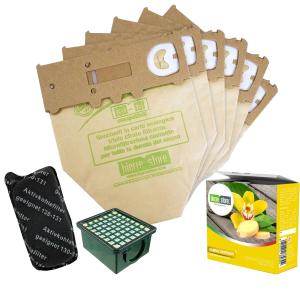 Kit sacchetti folletto vk 130 - 131 6 pz + granuli vaniglia e zenzero + filtri compatibili