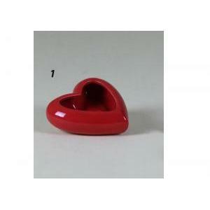 Svuota tasche a cuore in ceramica rossa - 15 x 4,5 cm
