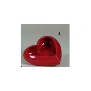 Svuota tasche a cuore in ceramica rossa - 19 x 5,5 cm