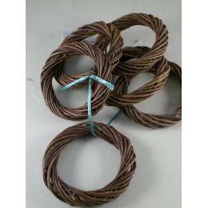 Coroncina in vimini intrecciato, color legno marrone d. 8 cm
