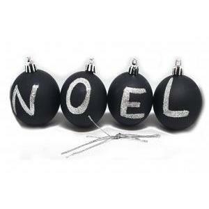 Set 4 palline natalizie scritta noel