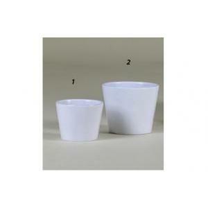 Porta vaso bianco in terracotta - 11.5 x 9.5 cm