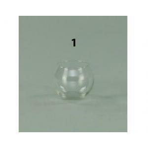 Vaso a sfera in vetro trasparente - 7 x 5.5 cm