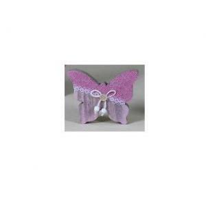 Farfalla piccola in legno rosa - 14.5 x 11.5 cm
