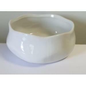 Vaso irregolare in ceramica bianco - 18 x 8 cm