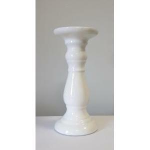 Alzata lavorata in ceramica bianca - 11.5 x 25 cm