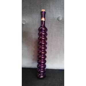 Bottiglia in vetro viola con tappo di sughero - 4.5x 32.5 cm