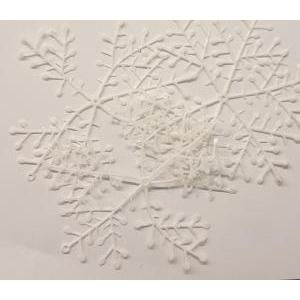 Applicazione a forma di fiocco di neve 14x14 cm - 3 pezzi
