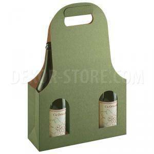 Scatola 3 bottiglie con maniglia - linea verde - bag new