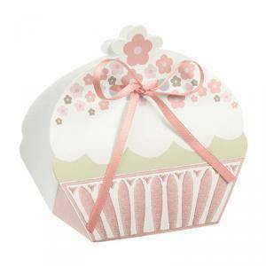 Cupcakes porta confetti bicolore rosa 50x35x80 mm - 5 pz