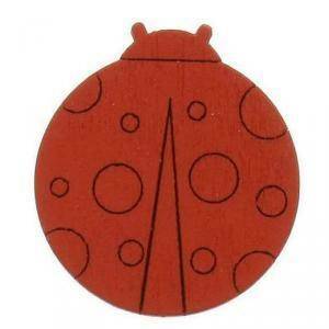 Coccinella in legno rosso - 2,5 x 3,5 cm