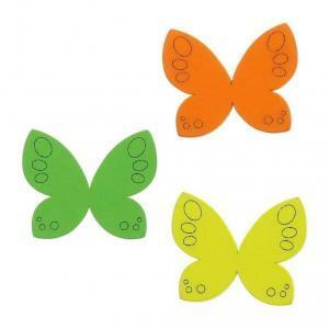 Farfalla in legno colori assortiti - 3.8 x 3 cm
