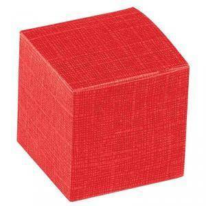 Scatolina porta confetti pieghevole seta rosso 100x100x100 mm - 10 pz