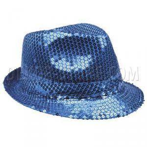 Cappello popstar con paillettes - blu