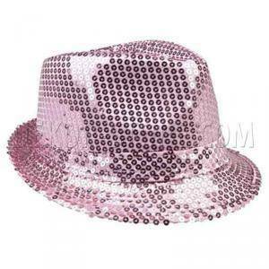Cappello popstar con paillettes - rosa