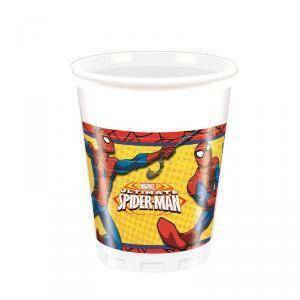Bicchiere plastica 200 ml ultimate spiderman - 8 pezzi