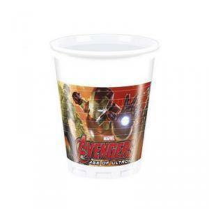 Bicchiere in plastica 200 ml avengers age of ultron - 8 pz