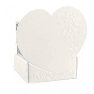 Cestello porta confetti con cuore white 40x40x65 mm - 5 pz
