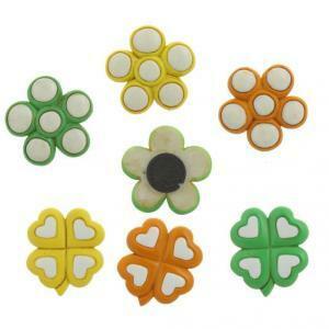 Magnete fiore/quadrifoglio in resina soggetti assortiti - 4.5 x 4.5 cm