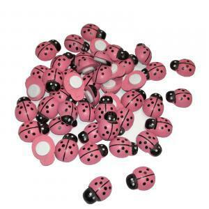 COCCINELLE ROSA IN LEGNO 13 MM CON BIADESIVO 100 PZ