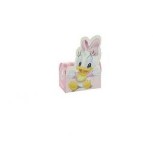 Bauletto porta confetti baby paperina rosa - 50x40x70 mm