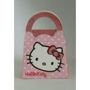 Borsa porta confetti hello kitty rosa a pois - 70x35x105 mm