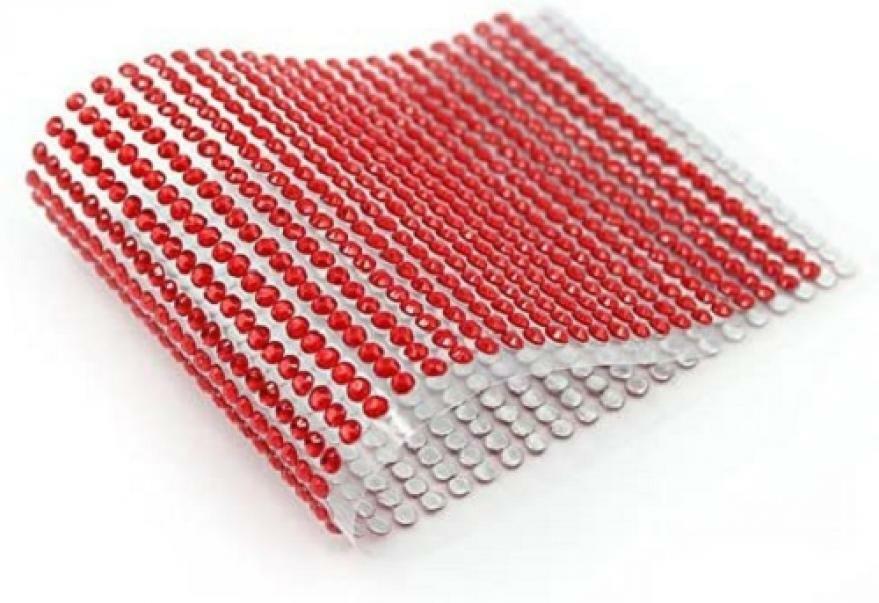 Strass adesivi a brillantino rosso - 3 mm