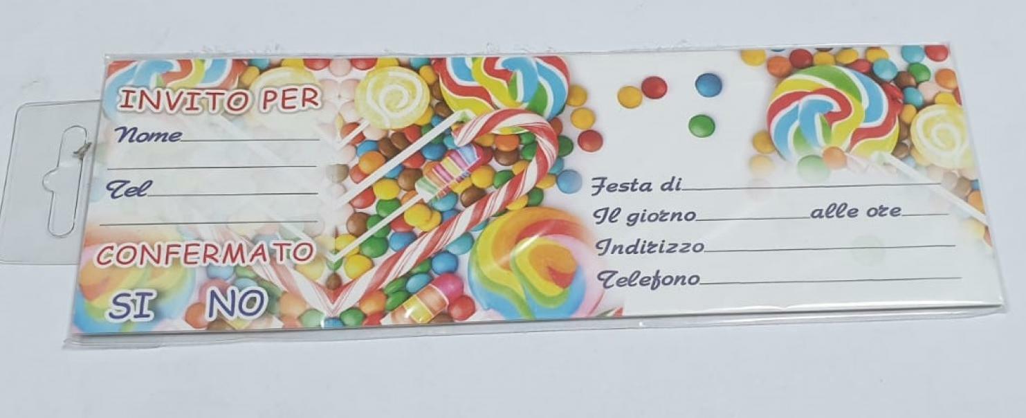 Invito caramelle, invito di compleanno caramelle, invito festa