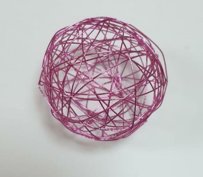 eurosand sfera filo metallico rosa 50 mm - 8 pz