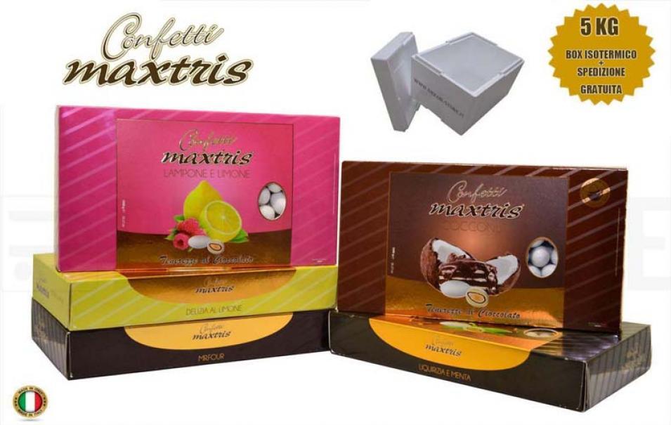 maxtris kit risparmio confetti maxtris 5 kg gusti personalizzati - per 50/75 invitati