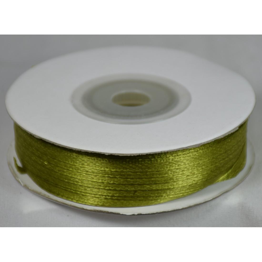 Nastro doppio raso satinato verde medio - 3 mm x 50 mt