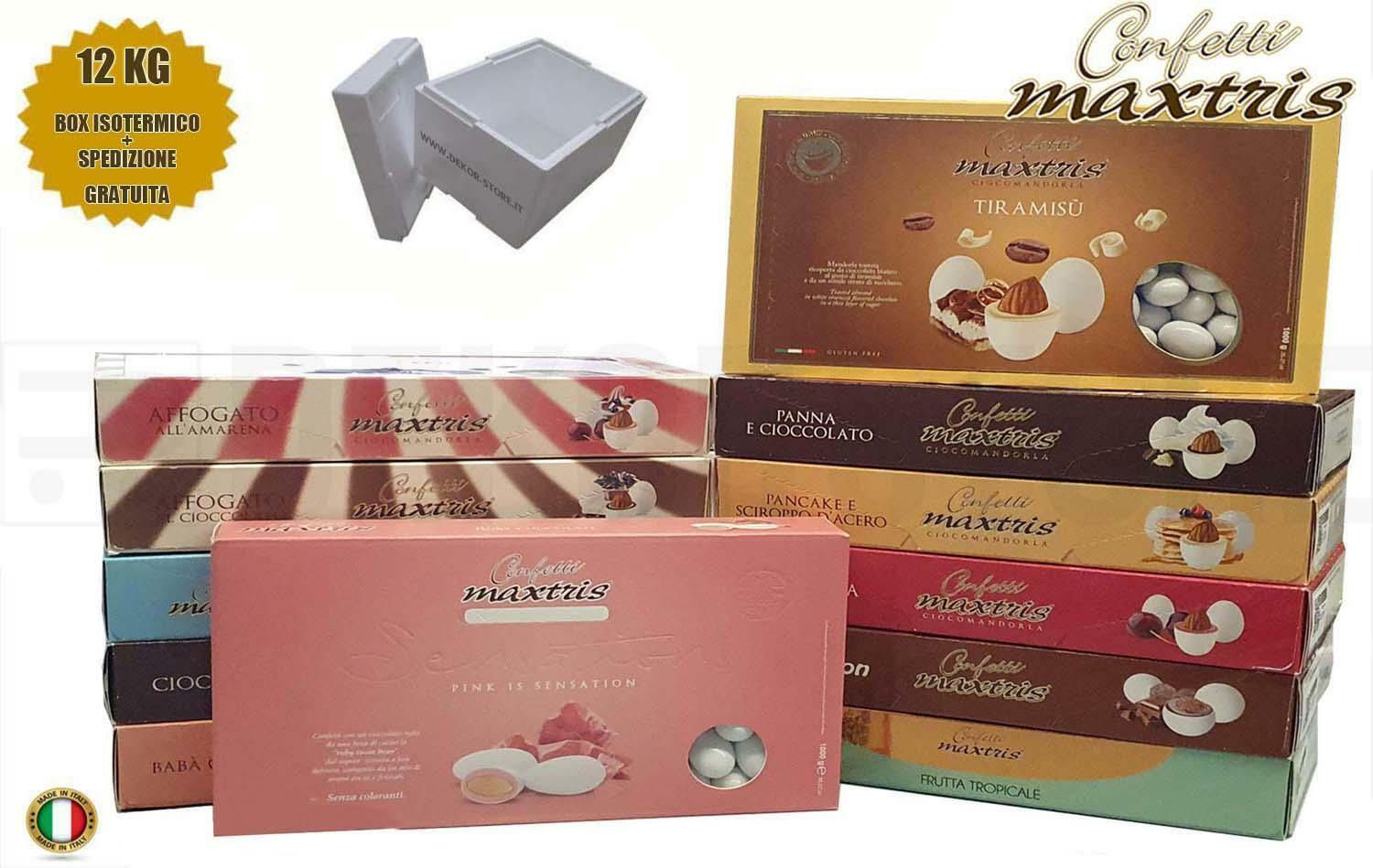 maxtris kit risparmio confetti maxtris 12 kg gusti personalizzati - per 120/160 invitati