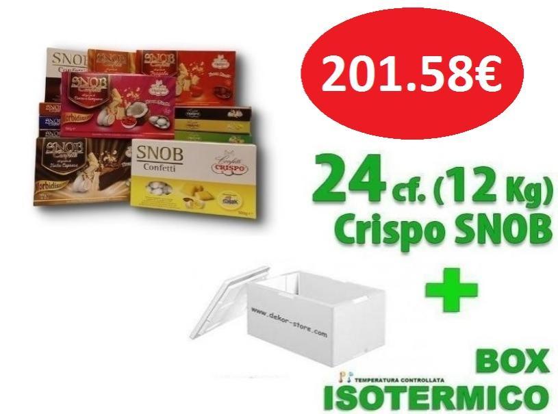 crispo kit risparmio confetti crispo snob 12 kg / 24 conf. 500gr gusti personalizzati - per 110/160 invitati
