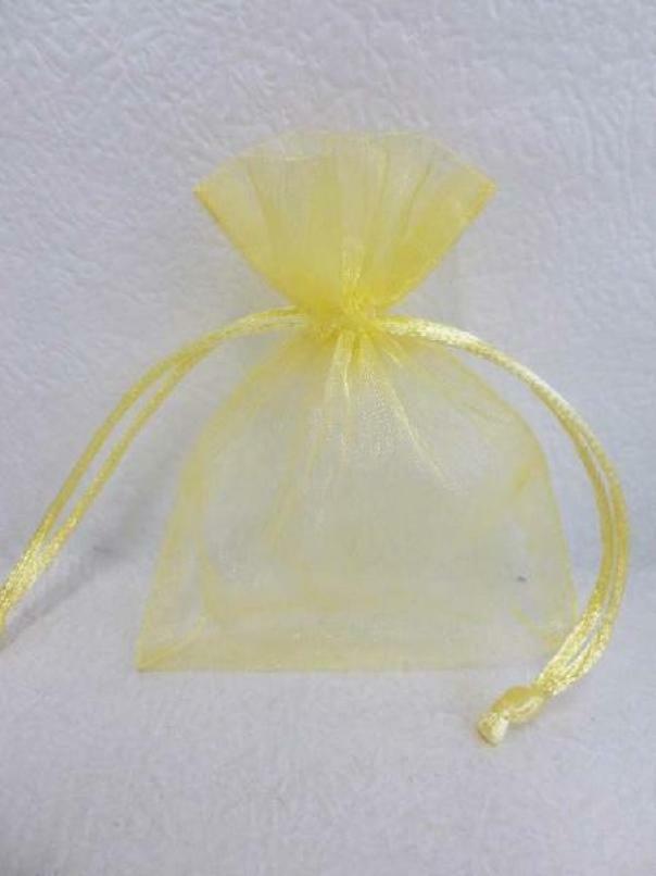  sacchetto in organza giallo - 7 x 8.5 cm