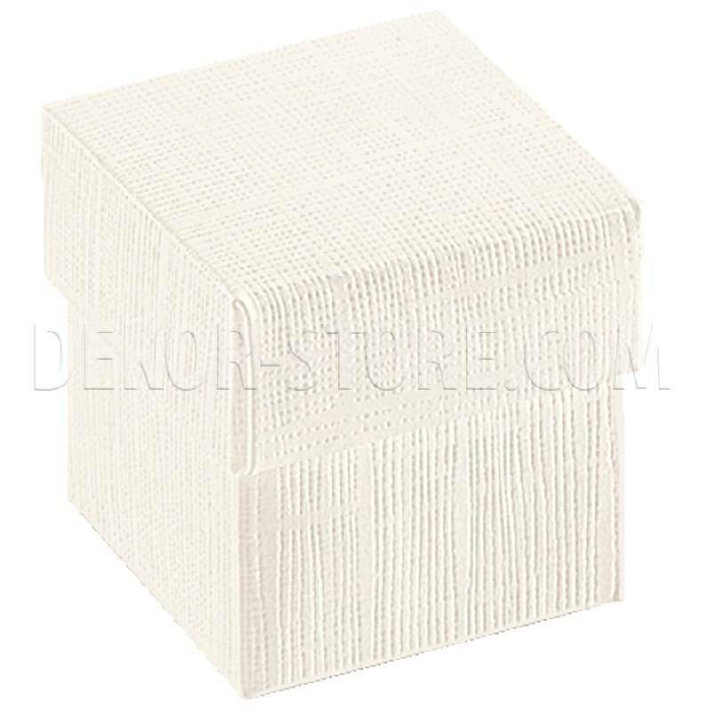 scotton spa scatolina porta confetti fondo e coperchio seta bianco 50x50x50 mm - 10 pz