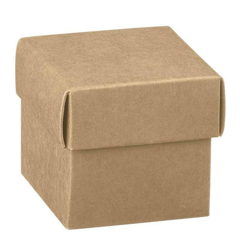scotton spa scatolina porta confetti fondo e coperchio avana 50x50x50 mm - 10 pz