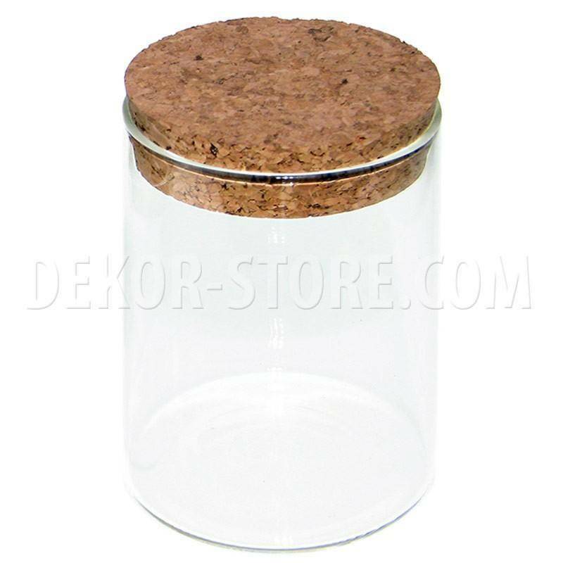 giovinazzo contenitore cilindrico in vetro con tappo in sughero - 8 x 10 cm