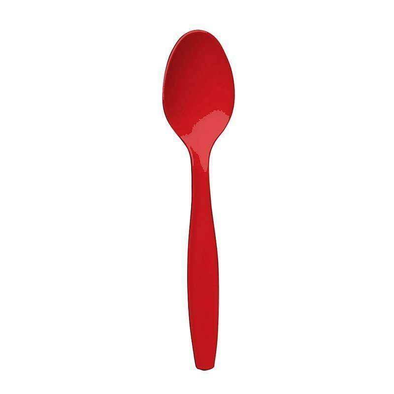 Cucchiaio in plastica set 24 pz - rosso