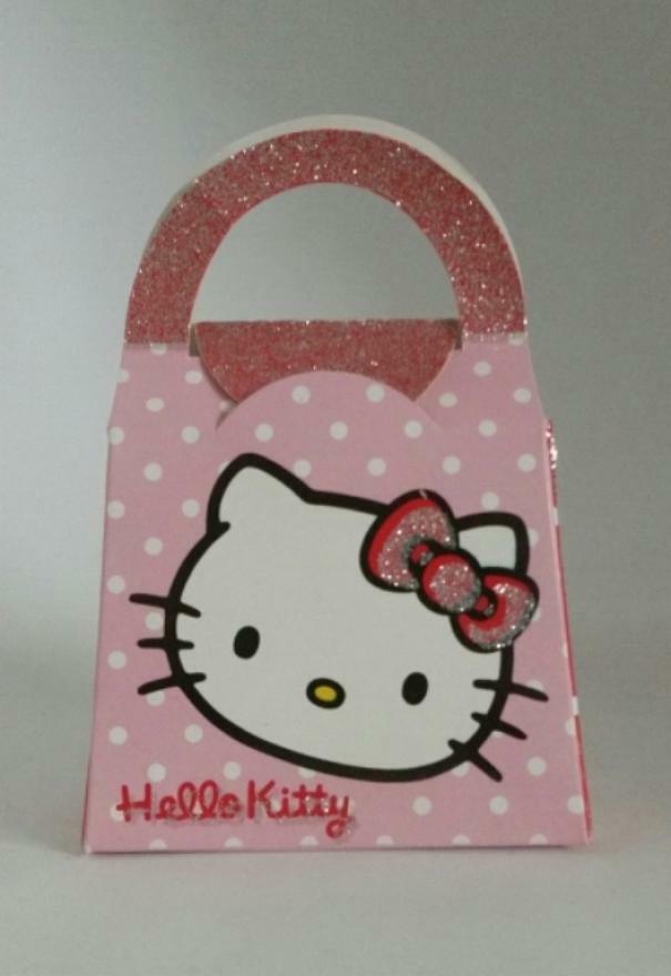 DISNEY BORSA porta confetti hello kitty rosa a pois - 70x35x105 mm