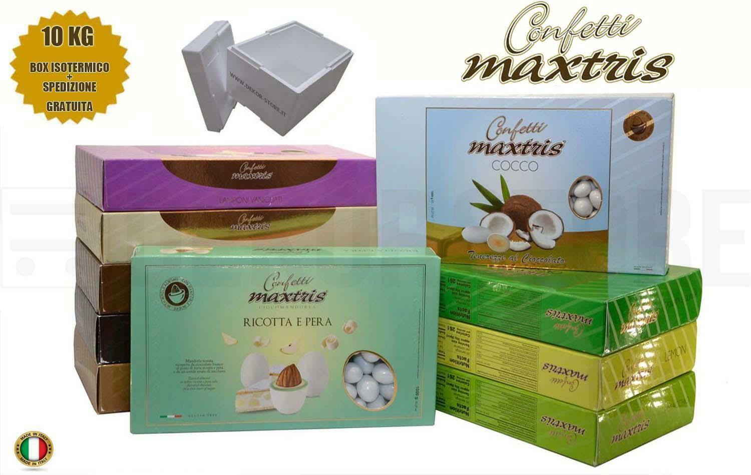 maxtris kit risparmio confetti maxtris 10 kg gusti personalizzati - per 100/150 invitati