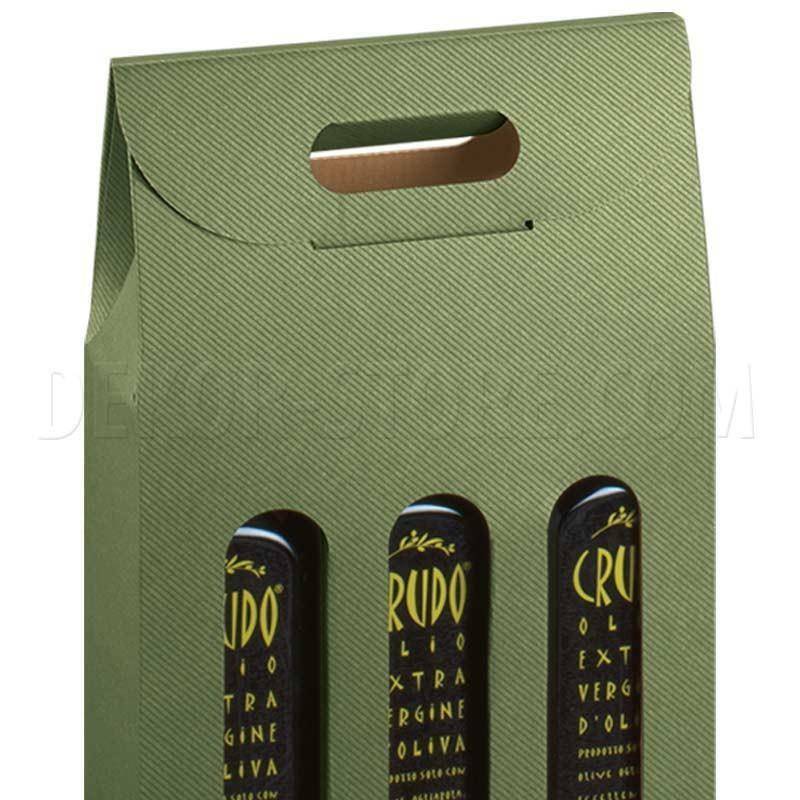 scotton spa scotton spa scatola olivia 3 bottiglie 170x55x305 mm - verde