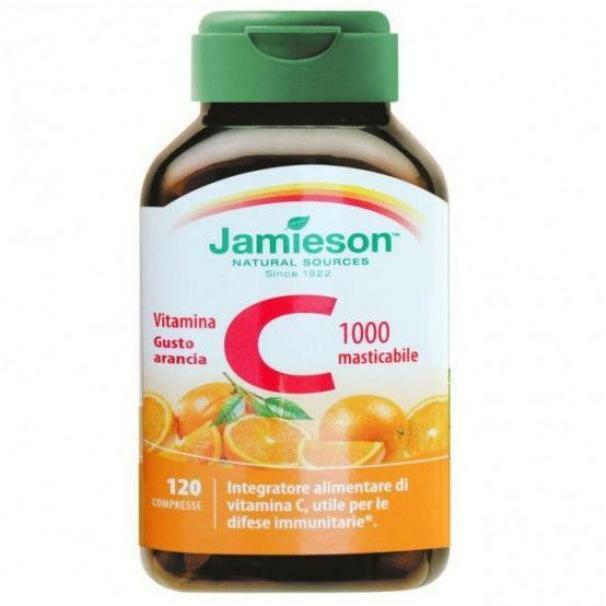 biovita group jamieson - vitamina c 1000 - integratore masticabile gusto arancia - 120 cpr masticabili