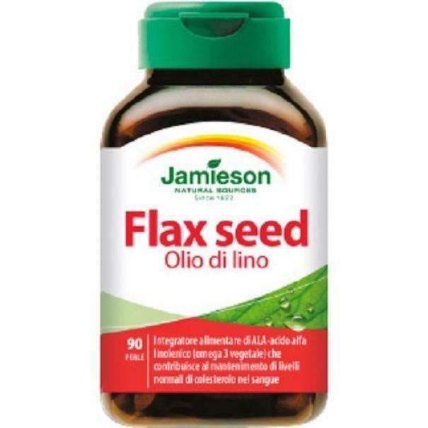 biovita group jamieson - flax seed - scadenza 3-22 - olio di lino spremuto a freddo - 90 perle
