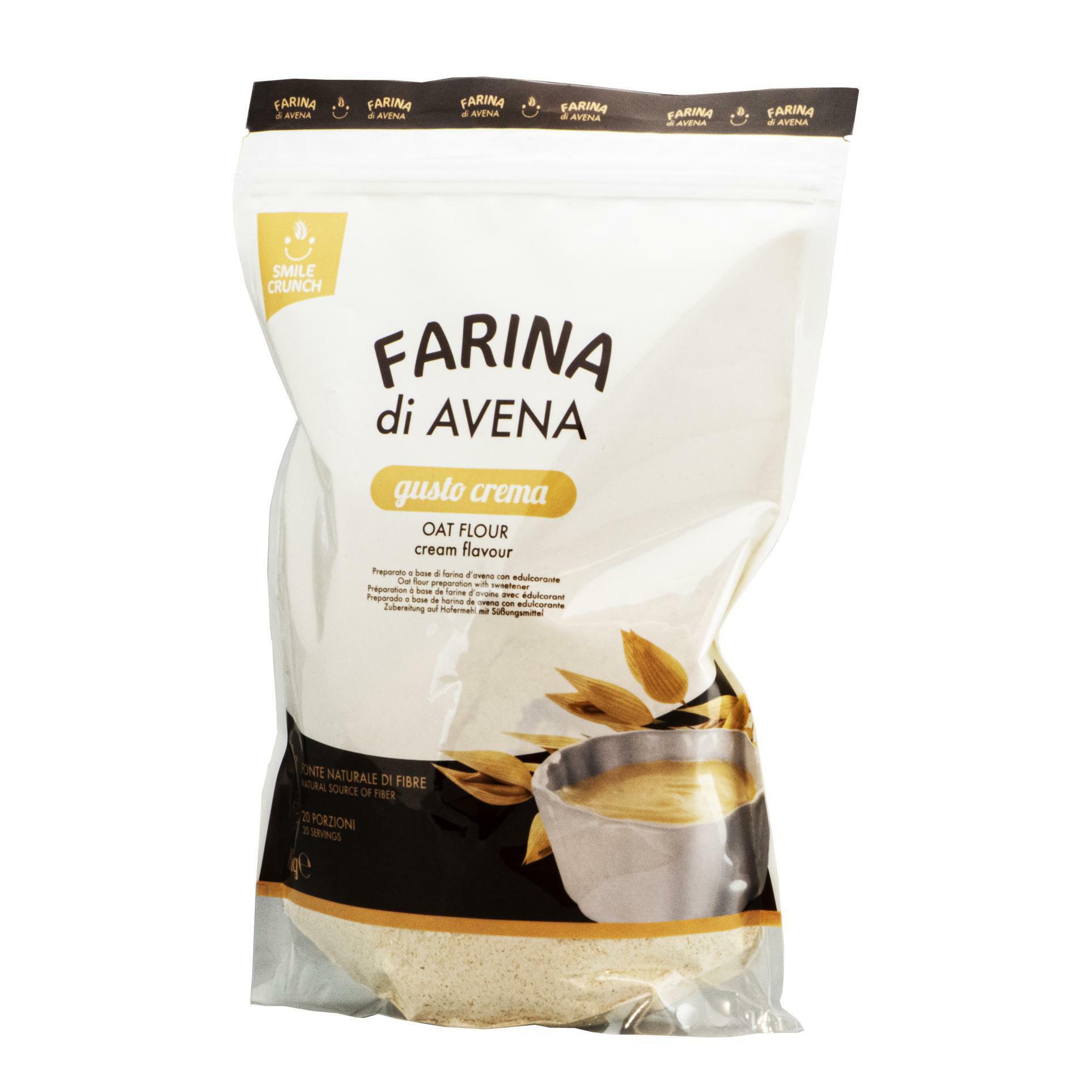 smile crunch oat flour - farina d'avena istantanea gusto cream - 1kg