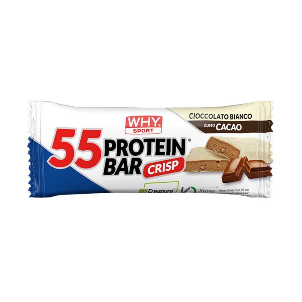 biovita group why sport - 55 protein bar - barretta proteica cioccolato bianco gusto cacao -  55g