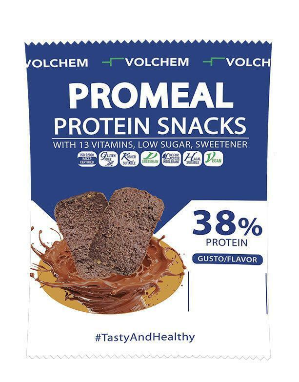 volchem promeal protein snacks 38% pure protein gluten free - gusto cookie - 50g