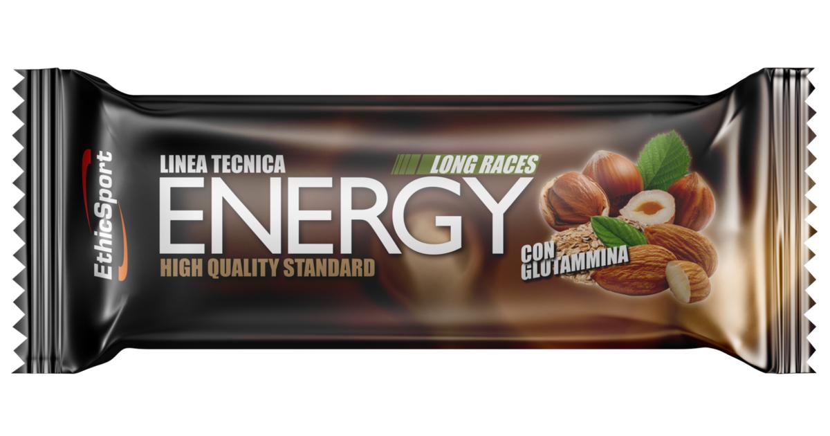 ethicsport energy bar long races con glutamina - singola 1 x 42 g - gusto dolce salato - gluten free