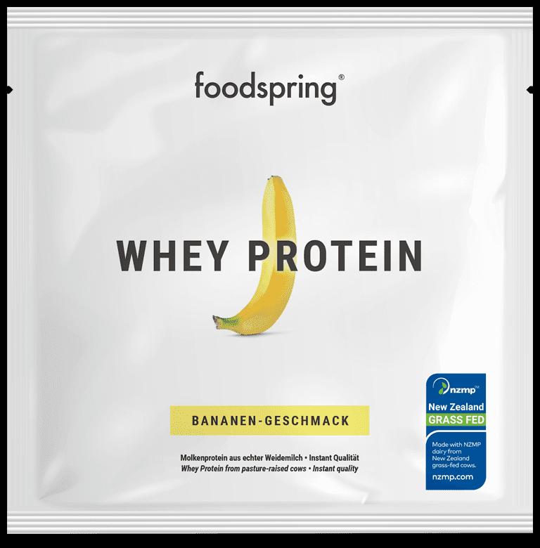 foodspring whey protein - gusto banana - monoporzione da 30 g