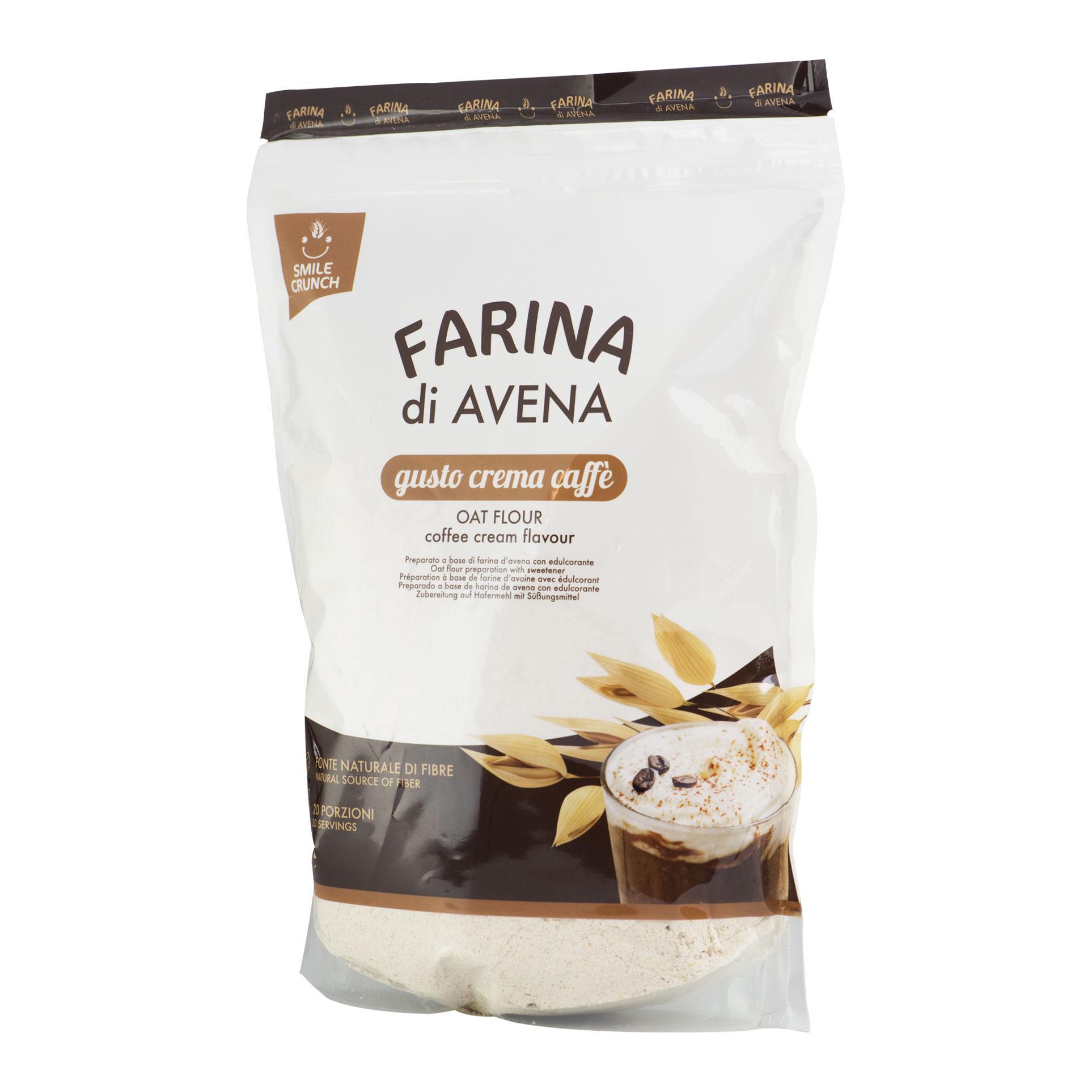 smile crunch oat flour - farina d'avena istantanea gusto crema caffe' - 1kg
